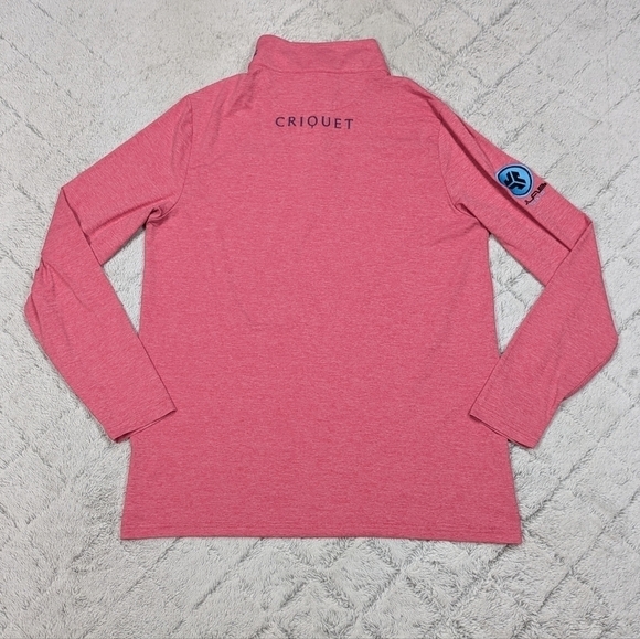 Criquet Jacket Men's M Pink Heather Feather Performance Pullover ¼ Zip Golf - Picture 7 of 8